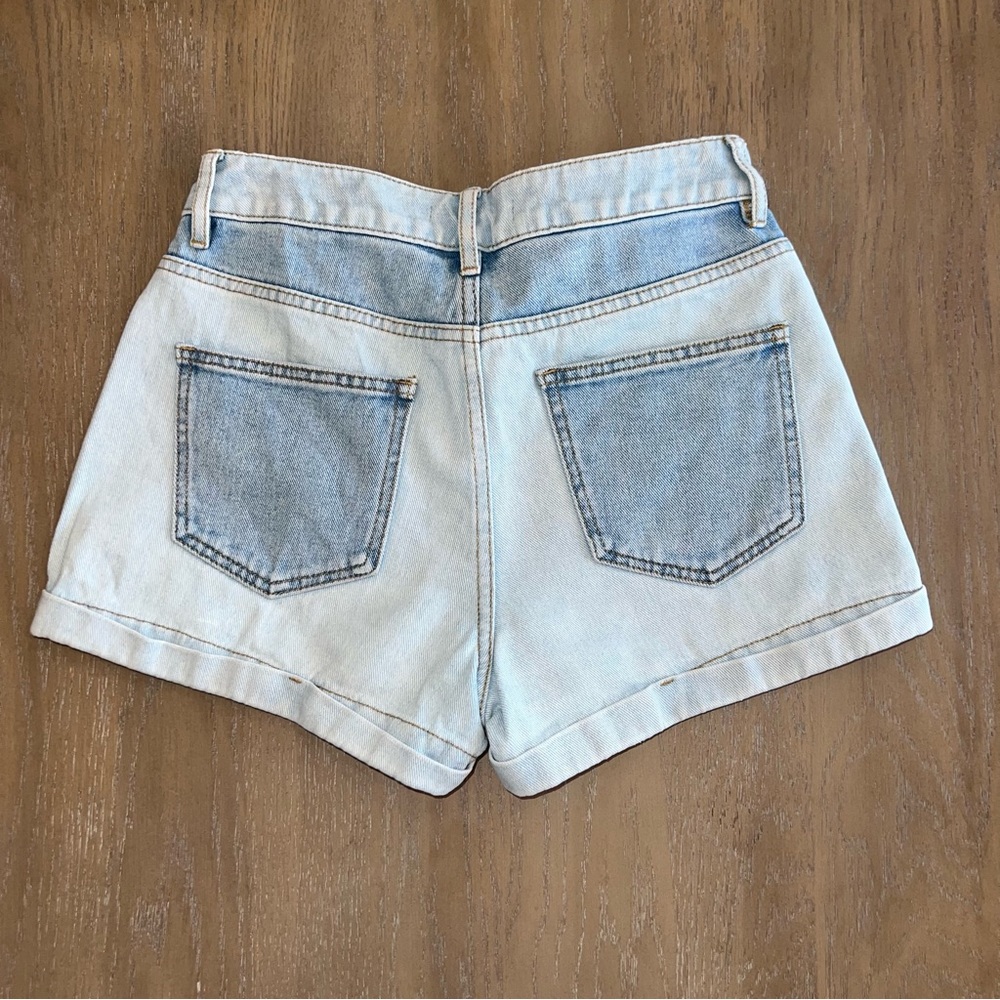 NWOT PacSun Hopper Patch Denim Mom Shorts Size 25 Cuffed Hem - Picture 7 of 7